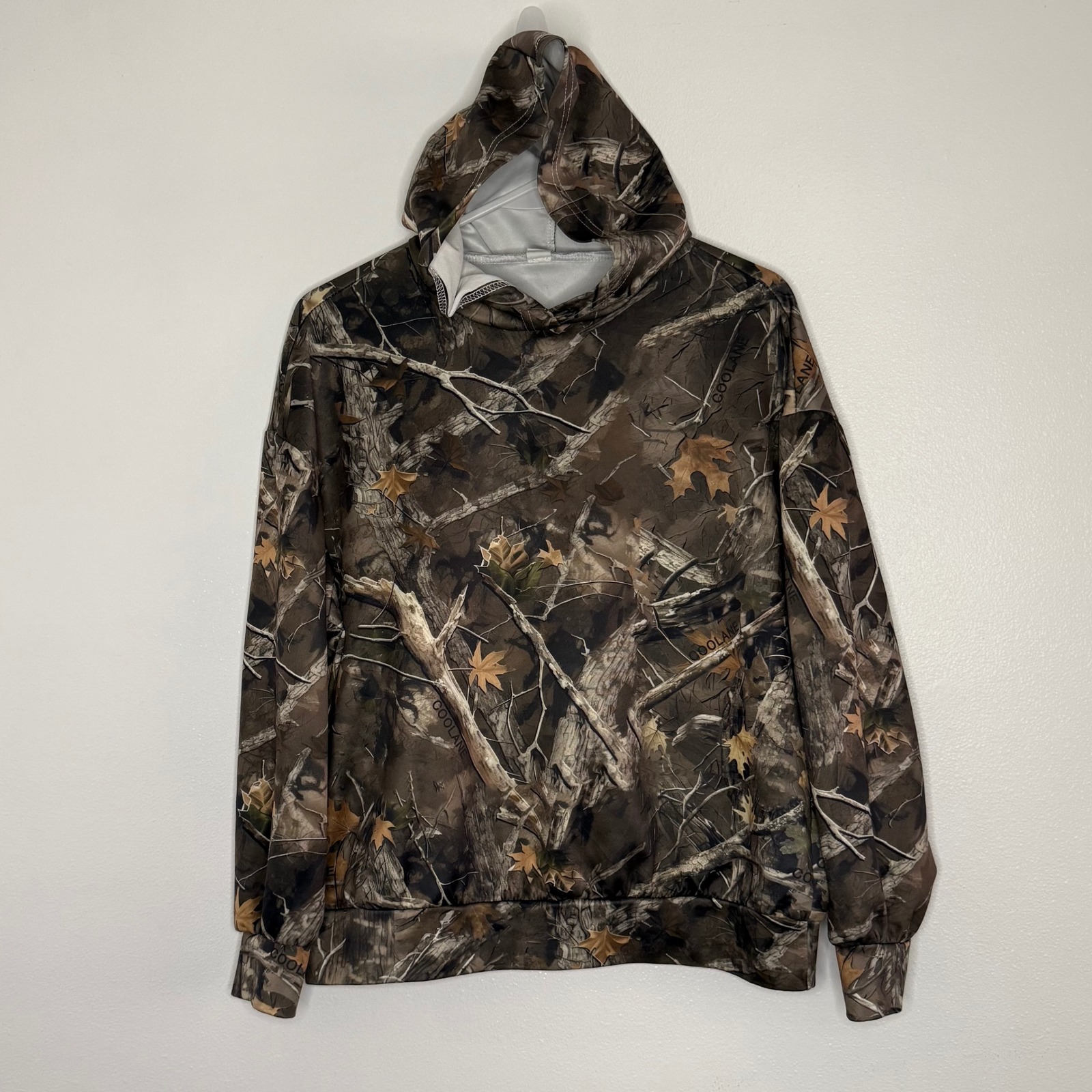Shein Teen Boys Camo Hoodie Coolane Forest Leaf Print Sweatshirt Size 13y